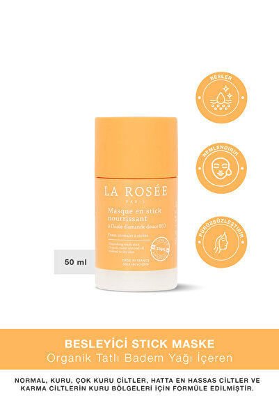 La Rosee Paris BESLEYİCİ STİCK MASKE Organik Tatlı Badem Yağı İçeren 50 mL