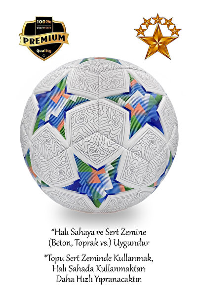 ALASTOR Orijinal Futbol Topu Şampiyonlar Ligi Pompalı 3'lü Set Sert Zemin Halı Saha Futbol Topu