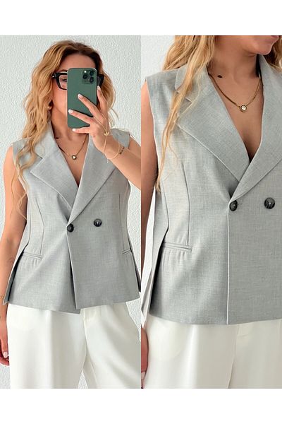 pelish Buttoned Collar Vest