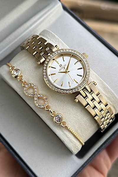 Homies Women's Wristwatch Stone Small Case 2 Years Warranty Gift Box .Hm143