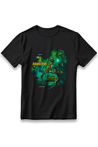 EZG Business Tricou cu model Jurassic Park, unisex, 100% bumbac, confortabil,...