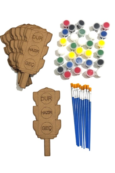 M&T WORKSHOP 10'lu Paket Ahşap Boyama Karayolu Trafik Güvenliği Günü ve Trafi...