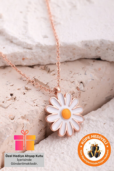 Lucente Jewellery 925 Ayar Papatya Özel Tasarım Rose Gümüş Kaplama Hediyelik ...