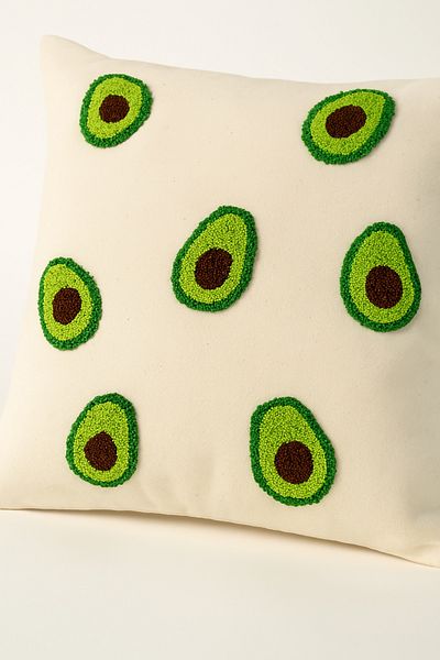 Rell Home Avocado Patterned Punch Pillow Throw Pillow Case