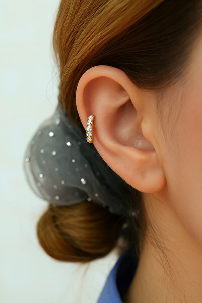 Sacce Scarves&Accessories Zirkon Taşlı Halka Helix Kıkırdak Küpesi