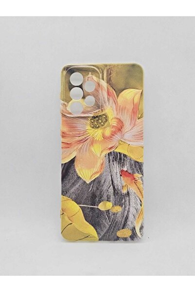 Turkuaz SAMSUNG A33 5G ÖZEL YAĞLI BOYA ÇİÇEK TASARIMLI LÜKS SİLİKON KILIF