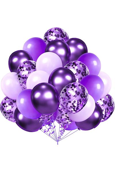 BALON DİYARI Confetti Balloons Pack of 40 Birthday Decorations Premium Latex Balloons
