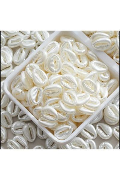 yiğit aksesuar 50Pcs Perforated Pearl Sea Shell Jewelry Making Supplies