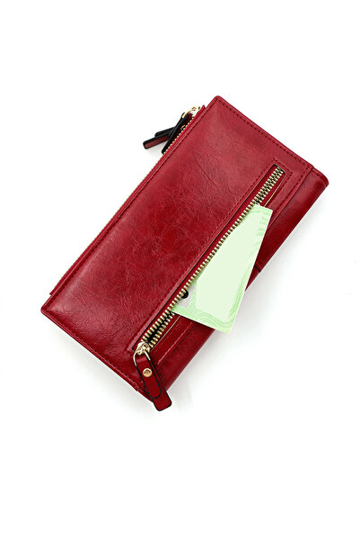 ETG Classic Stone Texture PU Leather Ladies Clutch for Women Long Wallet Large Capacity Zipper