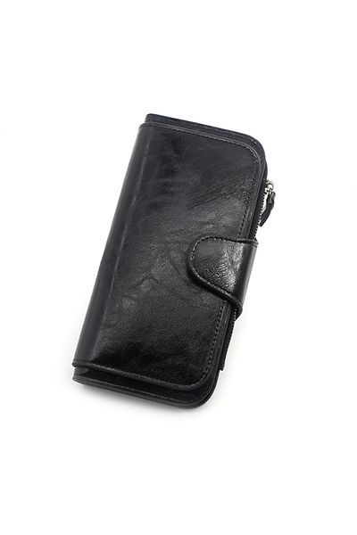 ETG Texture Casual PU Leather Ladies Hasp Clutch for Women Long Wallet Zipper Phone Bag