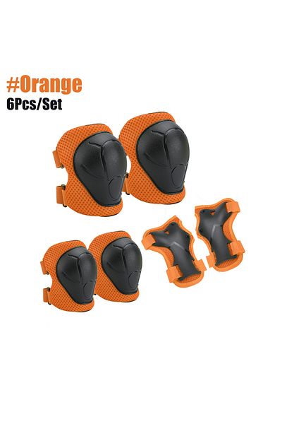 Choice Orange Kids Knee Pads Elbow Pads Age 3-7 Toddler Boys Girls, 6 In 1 Protective Gear Safety Set with