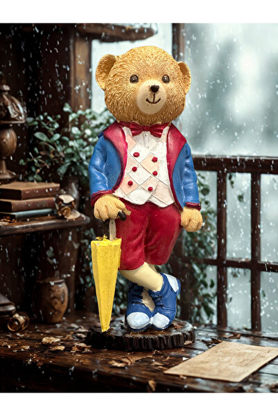 İki Cadı Tasarım Tedy Ayıcık Şemsiye Detaylı Obje | Dekoratif Polyester Ayı F...