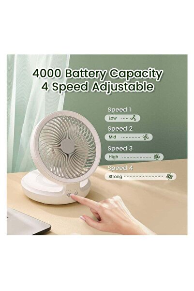 Yelajoy Usb Desktop Fan, Rechargeable, Three Speeds Adjustable, Colourful Bear Design, Ideal For Office