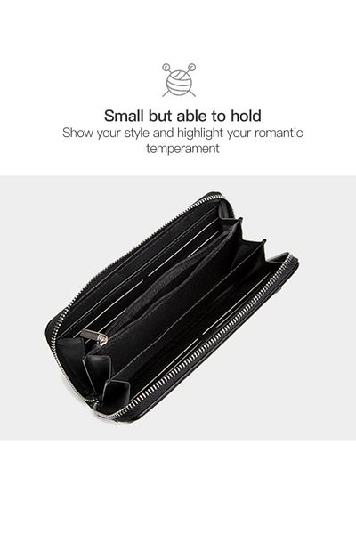 ETG Women's Laser Zipper Purse Handbag 20*10*2.5cm
