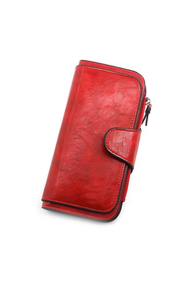 ETG Texture Casual PU Leather Ladies Hasp Clutch for Women Long Wallet Zipper Phone Bag