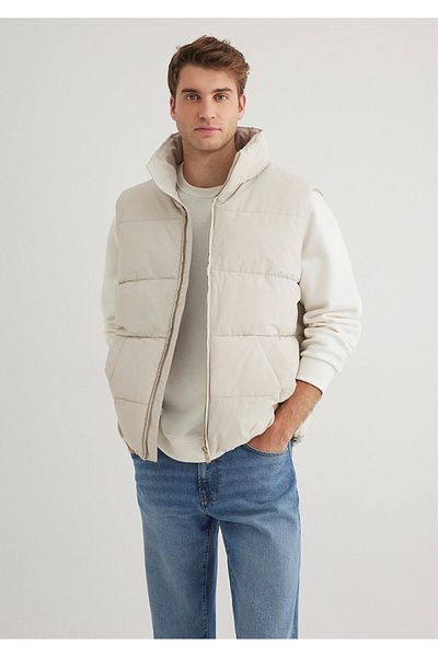 Mavi Ecru Puffer Jacket with Doors, Loose Comfortable Base 0110556 -70144