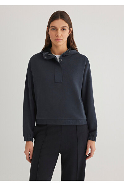 Mavi Sporty Lux Semi Zip Black Tencel Tm Modal Sweatshirt 1S10280-900