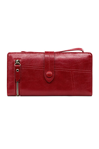 ETG Fashion Hasp Ladies Soft PU Leather Clutch for Women Long Wallet Phone Zipper Bag Card Holder