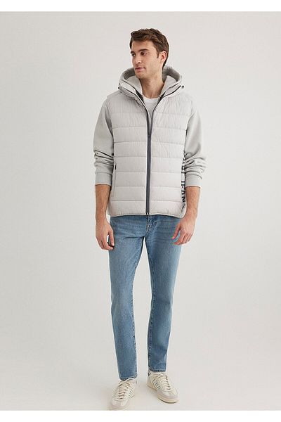 Mavi Detailed Hooded Gray Inflatable Vest Regular Fit 0110554 -70074