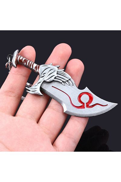 Choice سلسلة مفاتيح رمادية اللون من God of War، سلاح كراتوس، شفرات الفوضى، قلادة، سلسلة مفاتيح، فأس، سيف، سلسلة مفاتيح للرجال والنساء
