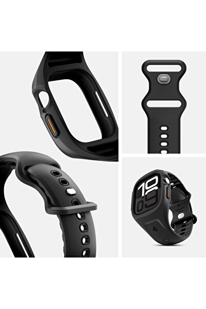 Spigen Liquid Air Pro for Apple Watch Series 10 (46mm) Case with Band Strap - Matte Black