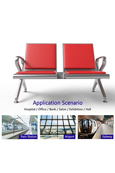 Mahmayi HF 2-Seater Outdoor Bench with Cushions- Red