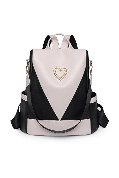 delis Rucsac Dama, Nimue Gt2479, Antifurt, Negru/alb