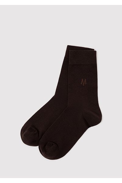 Mavi Logo bedruckte braune Socken 090250 -70246