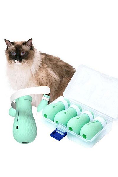 Generic 4 Piece Anti Scratch Cat Shoes Green