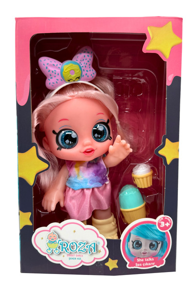 Global Toys Renkli Şeker Kız Konuşan Roza Bebek (30 cm)