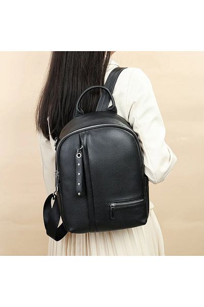 delis Women's Backpack, Amabel Gt2560, Natural Leather, Black