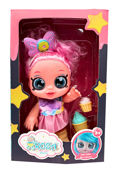 Global Toys Renkli Şeker Kız Konuşan Roza Bebek (30 cm)