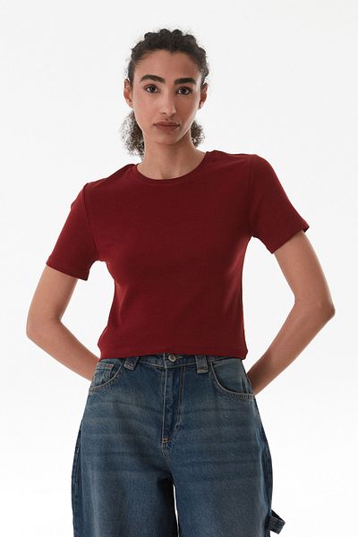 Fulla Moda Tricou de bază cu decolteu