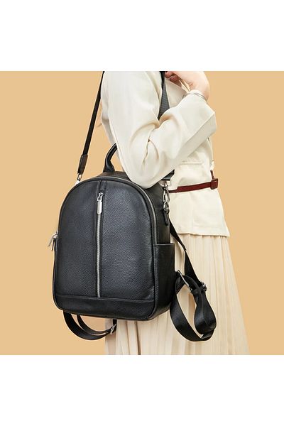 delis Women's Backpack, Isadora Gt2740, Natural Leather, Black
