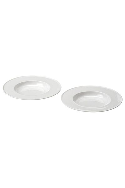 IKEA STOCKHOLM 2025 White Deep Plate 25cm (2 Pack) Fine China Dinnerware by IKEA