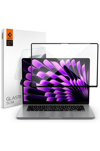 Spigen واقي شاشة رفيع من GLASTR لجهاز MacBook Air مقاس 15 بوصة M4 (2025) / M3 / M2 من الزجاج المقوى الفاخر