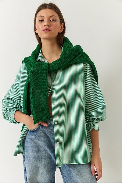 Bianco Lucci Übergroßes Standard-Basic-Shirt mit drei Streifen für Damen 2021 60271074