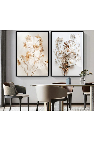 Harika bir ev | moale | Combinație de flori abstracte roz-maro | Tablou din s...