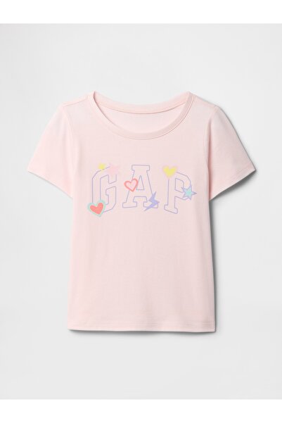 GAP Kız Bebek Pembe Gap Logo Grafikli T-Shirt
