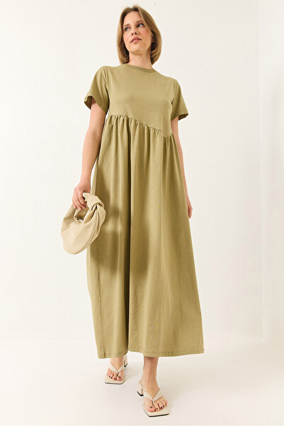 Bianco Lucci Women's Gathered Long Knitted Dress 440 60283177