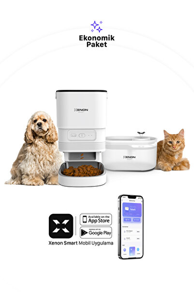 Xenon Smart Akıllı Otomatik Mama Kabı Ve Su Pınarı 2'li Pet Ürünleri Seti