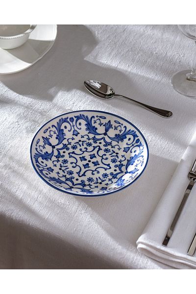 Madame Coco Reve Bleu Serenity Dinner Plate - 20 cm - Blue/White