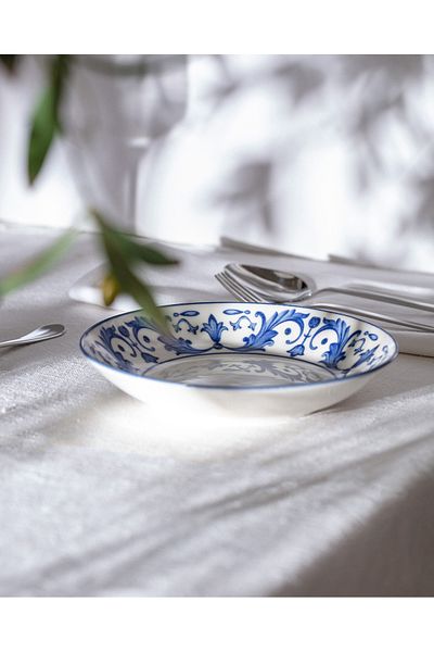 Madame Coco Farfurie Reve Bleu Nuit - 20 cm - Albastru/Alb