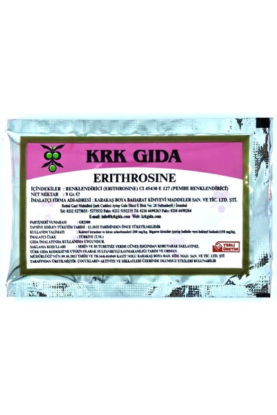 Krk Gıda Renklendirici Pembe (ERYTHROSINE) (E127) 9gr (PAMUK ŞEKERİ PEMBE GIDA BOYASI)