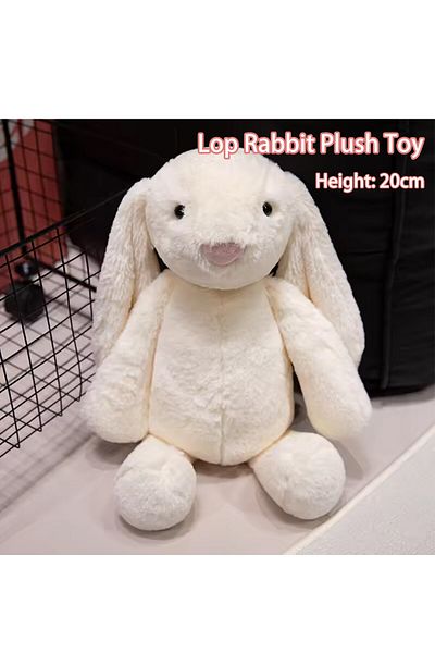 Choice 20cm White Cute Lop Rabbit Plush Toy Soft Stuffed Long Ears Bunny Doll Funny Baby's Sleeping Compani