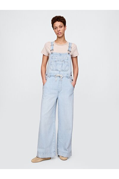 GAP Kadın Açık Mavi UltraSoft Denim Baggy Tulum
