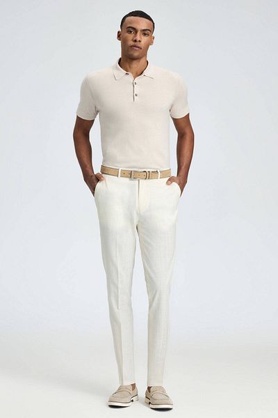 Hemington Cotton Wool Blend Cream Color Chino Pants