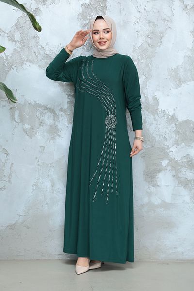 Neva Style Emerald Green Beaded Dress 9345Zy