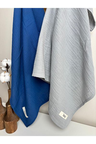 NOİSY TEKSTİL Multi-Purpose 100% Cotton 2 Pieces Muslin Blanket, Muslin Cloth, Muslin Blanket - 70X70 cm