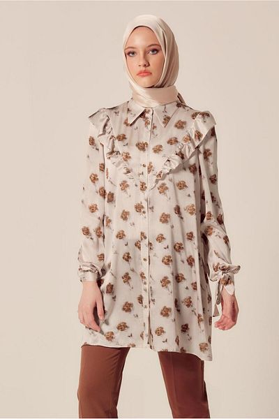 Alvina Patterned Satin Tunic 45410